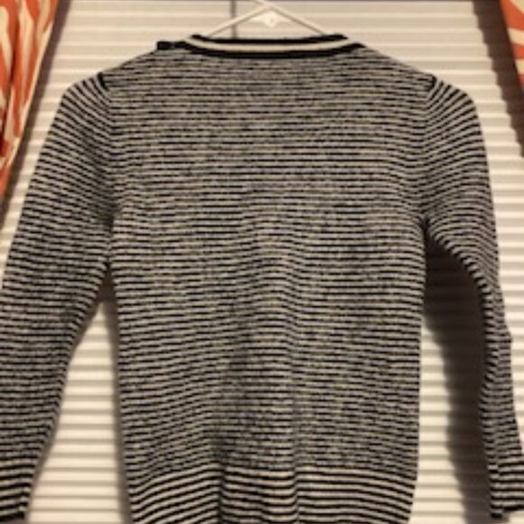 J. Crew Navy and White Stripe Merino Wool, Girls sweater, Size Small - Picture 4 of 5